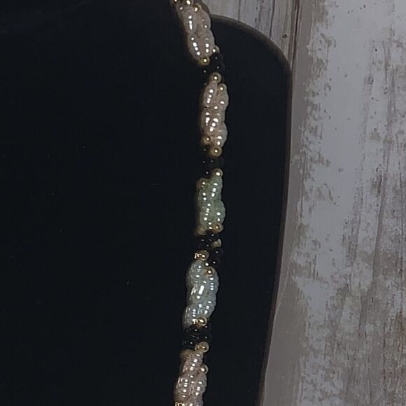 VTG MCM FAUX SEED PEARL MULTI COLORED/STRAND ROPE NECKLACE 24” - Picture 5 of 10